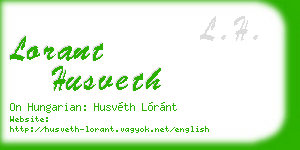 lorant husveth business card